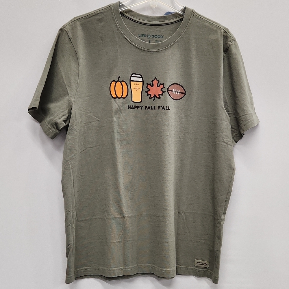 Life is Good Men's Green T-Shirt
